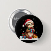 Frohe Slothmas niedliche Weihnachtslieder Weihnach Button (Vorne & Hinten)