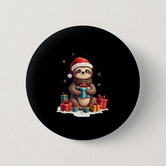 Frohe Slothmas niedliche Weihnachtslieder Weihnach Button (Vorderseite)