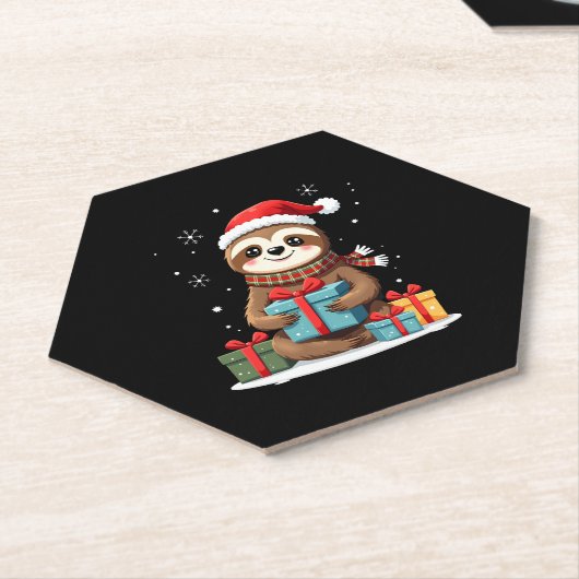 Frohe Slothmas niedliche Weihnachtslieder Weihnach Untersetzer (angewinkelt)