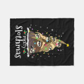 Frohe Slothmas Niedliche Xmas Sloth Weihnachtsmann Fleecedecke (Vorderseite (Horizontal))