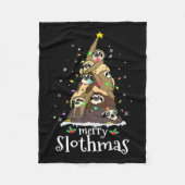 Frohe Slothmas Niedliche Xmas Sloth Weihnachtsmann Fleecedecke (Vorderseite)