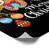 Frohe Slothmas Niedliche Xmas Sloth Weihnachtsmann Poster (Ecke)