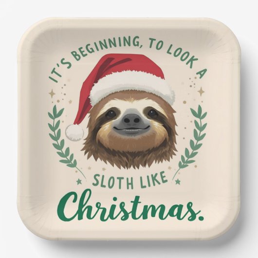 Frohe Slothmas, Pappteller (Vorderseite)