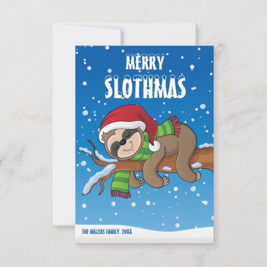 Frohe Slothmas, Sloth Christmas Card, (Vorderseite)