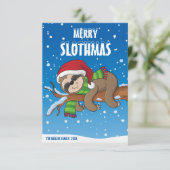 Frohe Slothmas, Sloth Christmas Card, (Stehend Vorderseite)