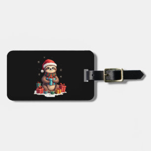 Frohe Slothmas süße Weihnachten Faultier Santa Hut Gepäckanhänger