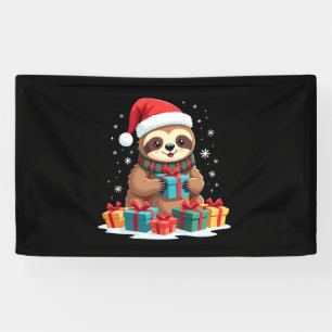 Frohe Slothmas süße Weihnachten Faultier Weihnacht Banner