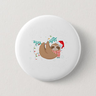 Frohe Slothmas Weihnachten Pajama für Sloth Liebha Button