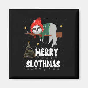 Frohe Slothmas Weihnachten Pajama für Sloth Liebha Magnet