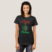 Frohe Slothmas Weihnachtslicht und Weihnachtsmannm T-Shirt (Vorne ganz)