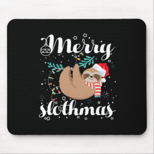 Frohe Slothmas Weihnachtspyjama für Sloth-Liebhabe Mousepad