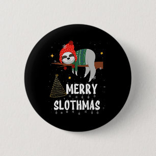 Frohe Slothmas Weihnachtspyjamahose für Slothliebh Button