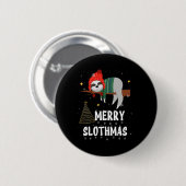 Frohe Slothmas Weihnachtspyjamahose für Slothliebh Button (Vorne & Hinten)
