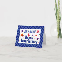 Frohe Soberversary Personalisierter nüchterner Geb