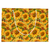 Frohe Sommer Sonnenblumen Geschenktasche Große Geschenktüte (Rückseite)