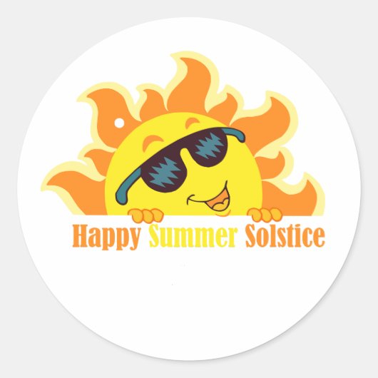 frohe Sommersolstice 2024 Runder Aufkleber (Vorderseite)