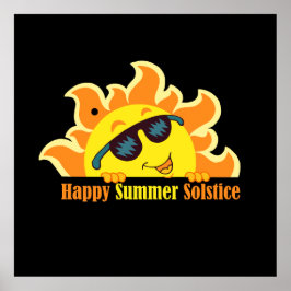 frohe Sommersolstice 2024 schwarz Poster