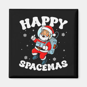 Frohe Spacemas Weihnachten Astronaut Santa Hut Sch Magnet