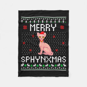 Frohe Sphynxmas Sphynx Katzenliebhaber Weihnachten Fleecedecke