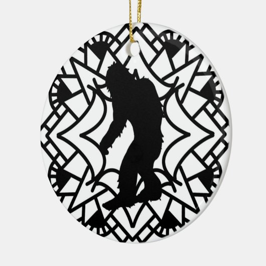 Frohe Squatch mas Weihnachten Keramik Ornament (Links)