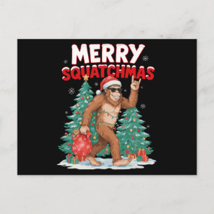 Frohe Squatchmas Bigfoot Weihnachten Santa Hut Bau