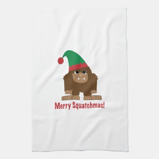 Frohe Squatchmas! Geschirrtuch (Vertikal)