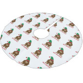 Frohe Squatchmas! Polyester Weihnachtsbaumdecke (Schrägansicht)