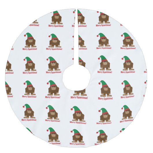 Frohe Squatchmas! Polyester Weihnachtsbaumdecke (Vorderseite)