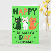 Frohe St. Cattys Tag Schwesterkarte Karte (Gelbe Blume)