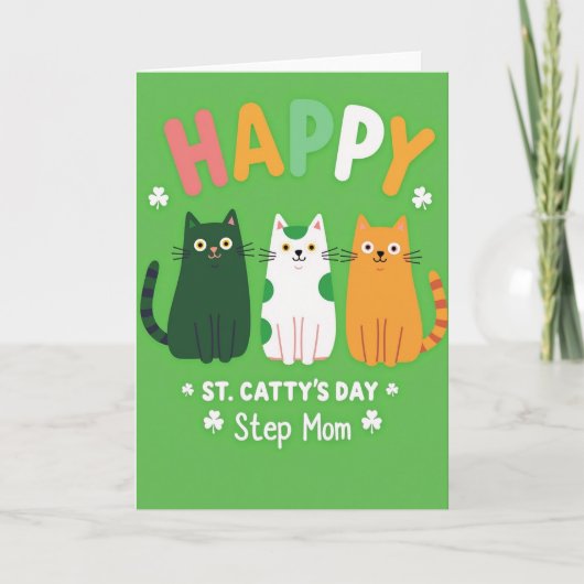 Frohe St. Cattys Tag Stiefmutter Karte (Vorderseite)