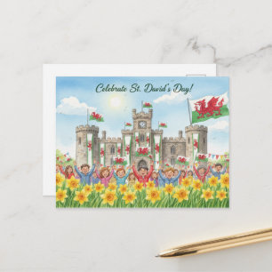 Frohe St. Davids-Tag-Postkarte Postkarte