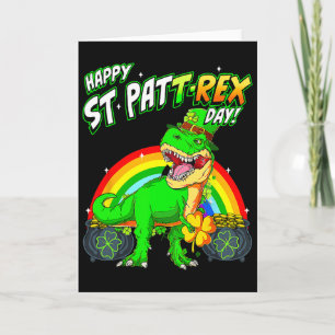 Frohe St Pat Trex Day St Patricks Day Süße Dinosau Karte
