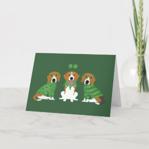 Frohe St. Patricks Day Beagle Hunde Feiertagskarte