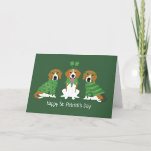 Frohe St. Patricks Day Beagle Hunde Feiertagskarte