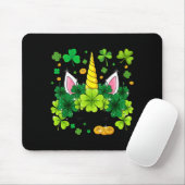 Frohe St Patricks Day Einhorn Gesicht Irisches Kle Mousepad (Mit Mouse)