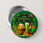 Frohe St. Patrick's Day Festliche Feier Button (Vorne & Hinten)