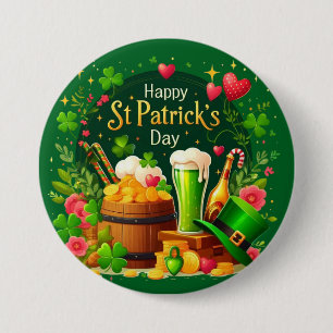Frohe St. Patrick's Day Festliche Feier Button