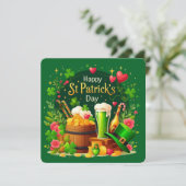 Frohe St. Patrick's Day Festliche Feier Einladung (Stehend Vorderseite)