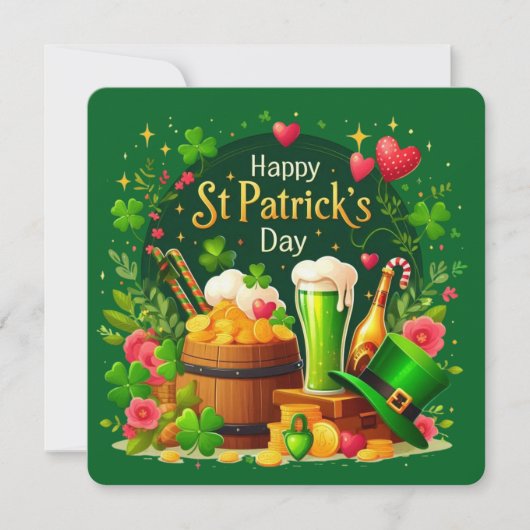 Frohe St. Patrick's Day Festliche Feier Einladung (Vorderseite)