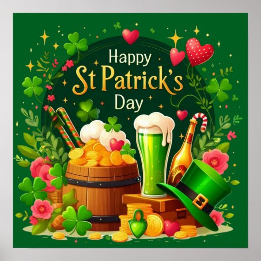Frohe St. Patrick's Day Festliche Feier Poster (Vorne)