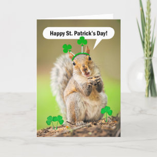 Frohe St. Patrick's Day für jeden Eichhörnchen Feiertagskarte