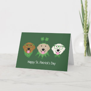 Frohe St. Patricks Day Golden Retriever Hunde Feiertagskarte