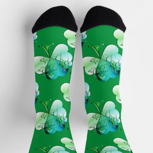 "Frohe St. Patrick's Day" Handgeschrieben mit Sham Socken (Oben)
