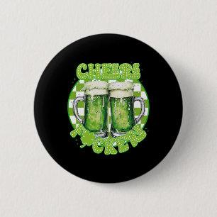 Frohe St. Patricks Day irischer Shamrock Biene Button