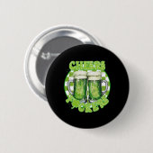 Frohe St. Patricks Day irischer Shamrock Biene Button (Vorne & Hinten)