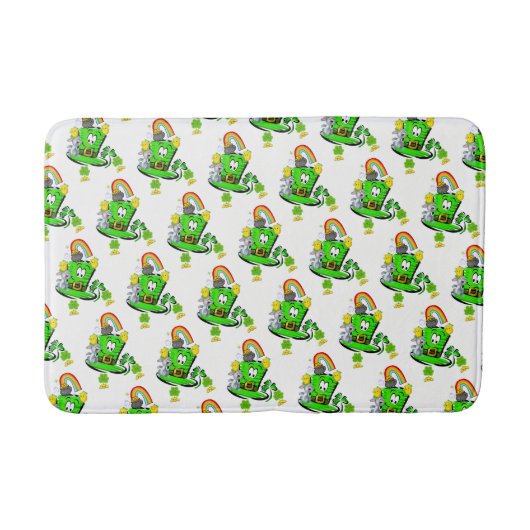 Frohe St. Patrick's Day Kaninchen Badezimmerteppic Badematte (Vorderseite)