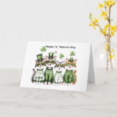 Frohe St. Patrick's Day Katzen Karte (Gelbe Blume)