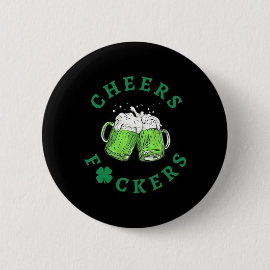 Frohe St. Patricks Day Männer Frauen Biertrinken Button (Vorderseite)
