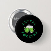 Frohe St. Patricks Day Männer Frauen Biertrinken Button (Vorne & Hinten)