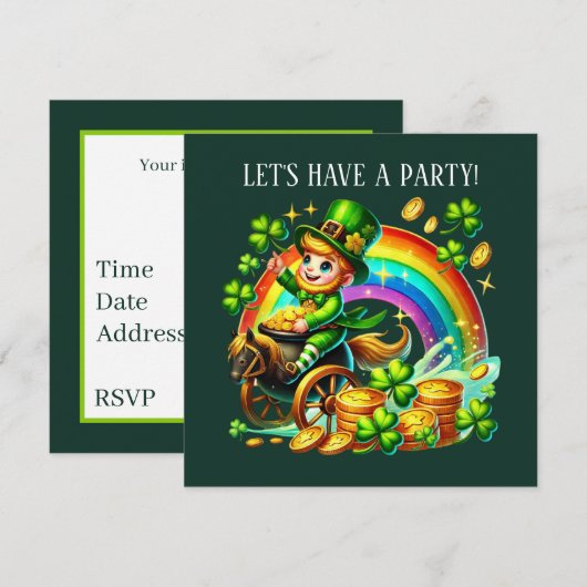 Frohe St. Patrick's Day-Party Einladung (Vorne/Hinten)